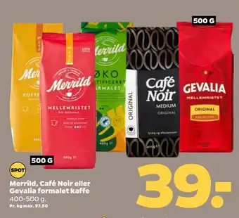 Netto Merrild, Café Noir eller Gevalia formalet kaffe tilbud