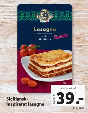 Lidl Sicilianskinspireret lasagne tilbud