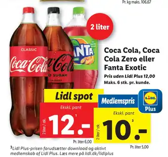 Lidl Coca Cola, Coca Cola Zero eller Fanta Exotic tilbud