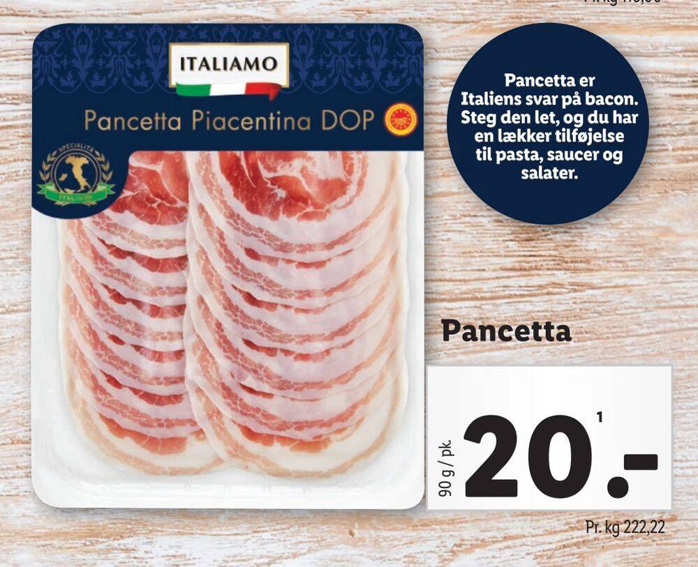 Pancetta tilbud hos Lidl