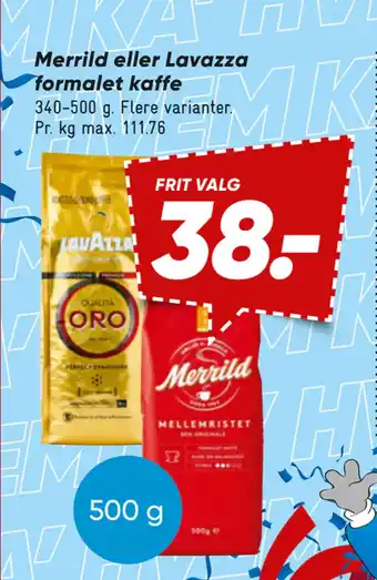 Bilka Merrild eller Lavazza formalet kaffe tilbud