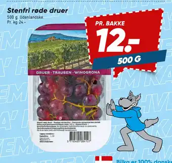 Bilka Stenfri røde druer tilbud