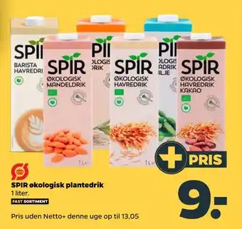 Netto SPIR økologisk plantedrik tilbud