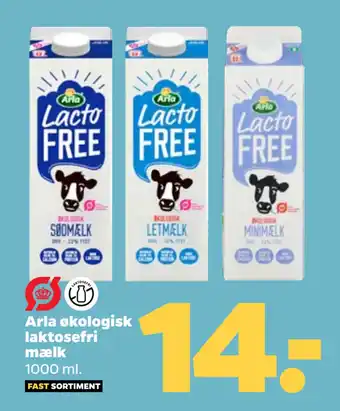 Netto Arla økologisk laktosefri mælk tilbud