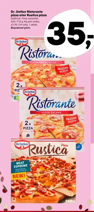 SuperBrugsen Dr. Oetker Ristorante pizza eller Rustica pizza tilbud