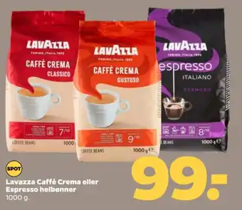 Netto Lavazza Caffé Crema eller Espresso helbønner tilbud