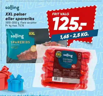 Bilka XXL pølser eller spareribs tilbud