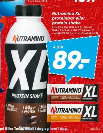 Nutramino XL proteinbar eller protein shake