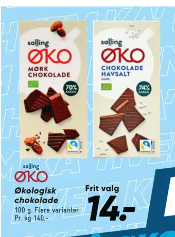 Bilka Økologisk chokolade tilbud