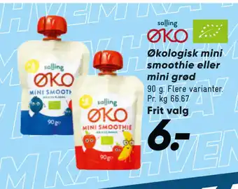 Bilka Økologisk mini smoothie eller mini grød tilbud