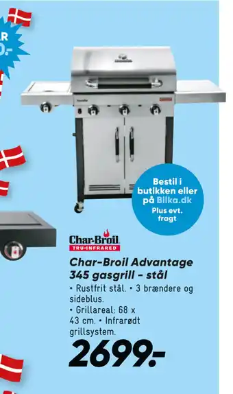 Bilka Char-Broil Advantage 345 gasgrill - stål tilbud