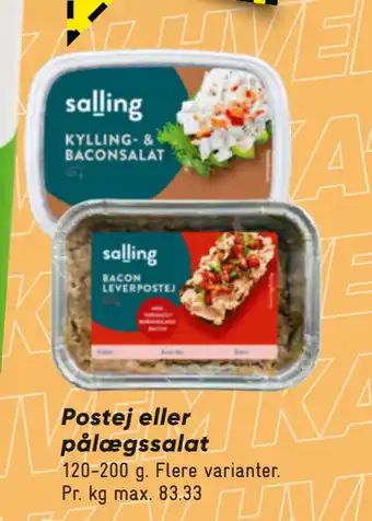 Bilka Postej eller pålægssalat tilbud