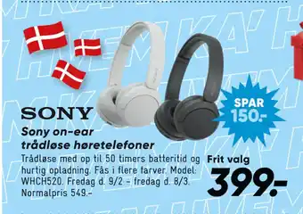 Bilka Sony on-ear trådløse høretelefoner tilbud