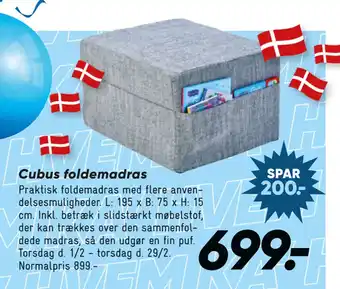 Bilka Cubus foldemadras tilbud