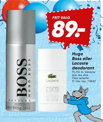 Bilka Hugo Boss eller Lacoste deodorant tilbud