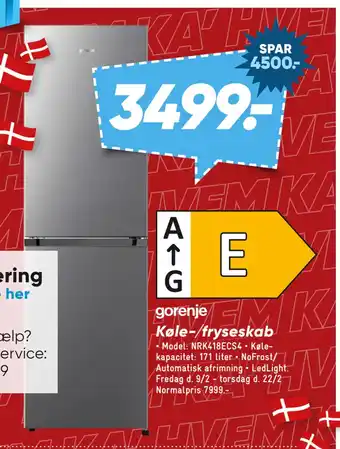 Bilka Køle-/fryseskab tilbud