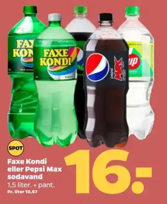 Netto Faxe Kondi eller Pepsi Max sodavand tilbud
