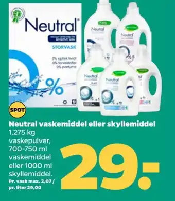 Netto Neutral vaskemiddel eller skyllemiddel tilbud