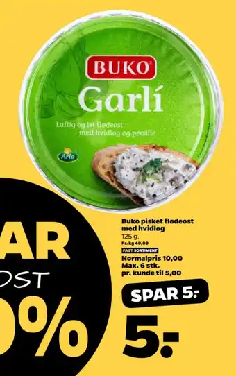 Netto Buko pisket flødeost med hvidløg tilbud