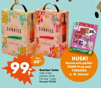 Kvickly Sunrise i boks tilbud