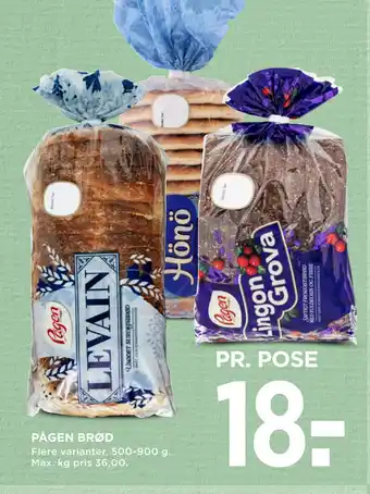 MENY PÅGEN BRØD tilbud