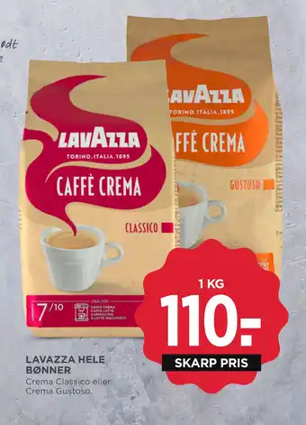 MENY LAVAZZA HELE BØNNER tilbud