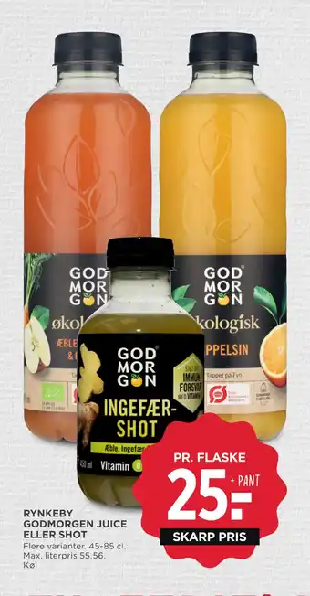 MENY RYNKEBY GODMORGEN JUICE ELLER SHOT tilbud