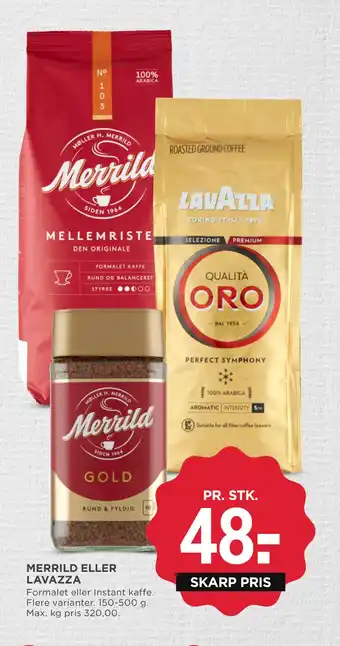 MENY MERRILD ELLER LAVAZZA tilbud