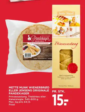 MENY METTE MUNK WIENERBRØD ELLER JENSENS ORIGINALE PANDEKAGER tilbud