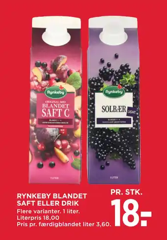 MENY RYNKEBY BLANDET SAFT ELLER DRIK tilbud