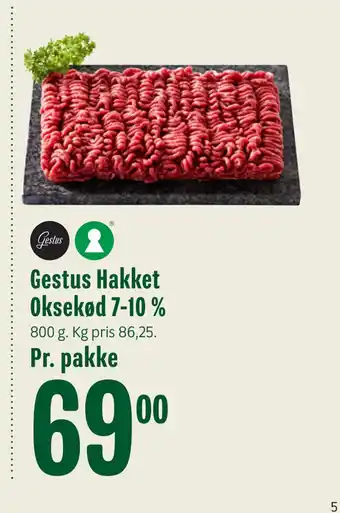 Min Købmand Gestus Hakket Oksekød 7-10 % tilbud