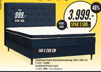 My Home Småland Point Kontinentalseng 140 x 200 cm tilbud