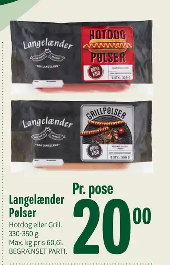 Min Købmand Langelænder Pølser tilbud