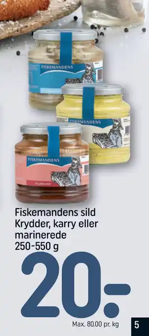 REMA 1000 Fiskemandens sild Krydder, karry eller marinerede 250-550 g tilbud