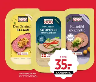 MENY 3-STJERNET PÅLÆG tilbud