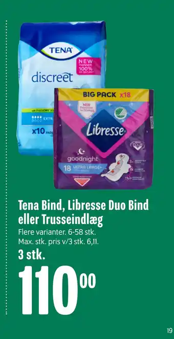Tena Bind, Libresse Duo Bind eller Trusseindlæg