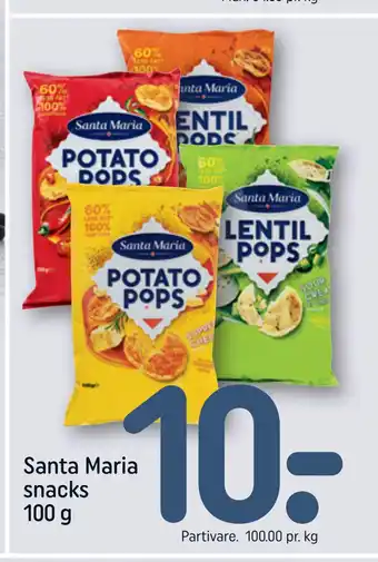 REMA 1000 Santa Maria snacks 100 g tilbud