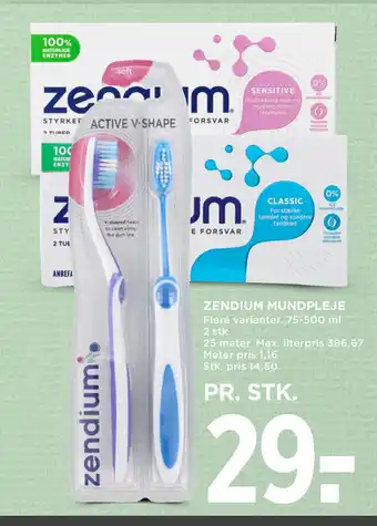 MENY ZENDIUM MUNDPLEJE tilbud