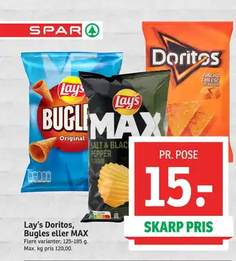 SPAR Lay’s Doritos, Bugles eller MAX tilbud