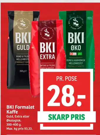 SPAR BKI Formalet Kaffe tilbud