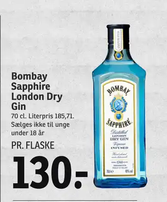 SPAR Bombay Sapphire London Dry Gin tilbud