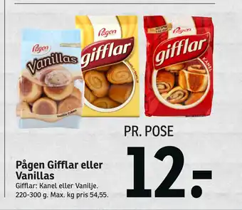 SPAR Pågen Gifflar eller Vanillas tilbud