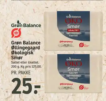 SPAR Grøn Balance Øllingegaard Økologisk Smør tilbud