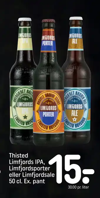 Thisted Limfjords IPA, Limfjordsporter eller Limfjordsale 50 cl. Ex. pant