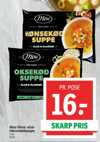 SPAR Mou Okse- eller Hønsekødsuppe tilbud