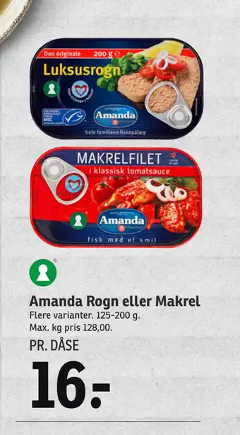 SPAR Amanda Rogn eller Makrel tilbud