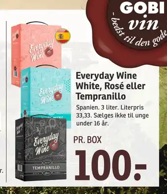 SPAR Everyday Wine White, Rosé eller Tempranillo tilbud