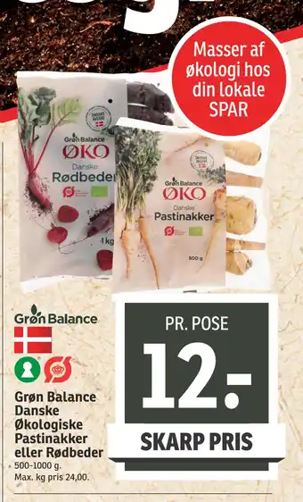 SPAR Grøn Balance Danske Økologiske Pastinakker eller Rødbeder tilbud
