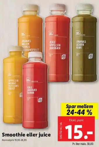 Lidl Smoothie eller juice tilbud