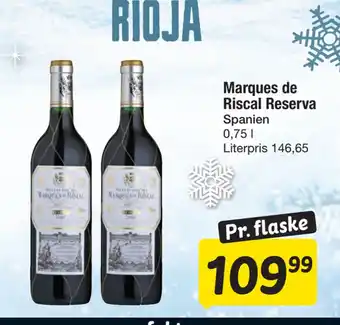 Fakta Tyskland Marques de Riscal Reserva tilbud